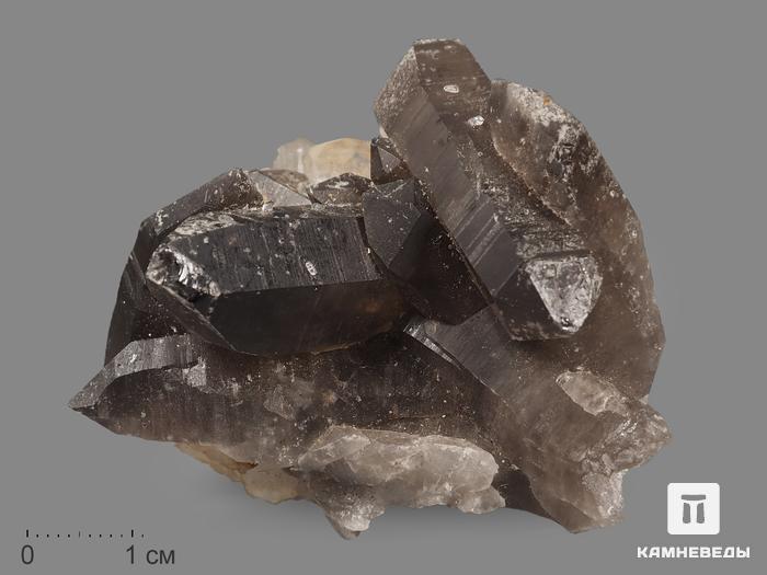 Топаз с дымчатым кварцем (раухтопазом), сросток кристаллов 6,2х5,3х3,8 см, 12479, фото 1