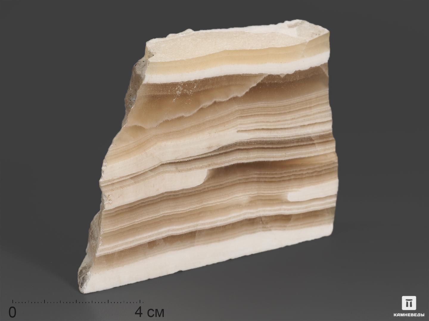 Оникс мраморный (медовый), полированный срез 9,1х7,2х1,7 см, 14317, фото 1