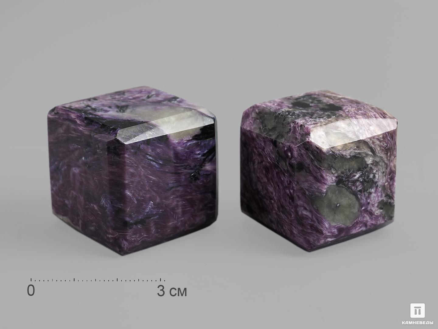 Куб из чароита, 3х3 см