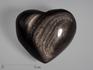 Сердце из серебристого обсидиана, 6,5х5,8х3,7 см, 14376, фото 1