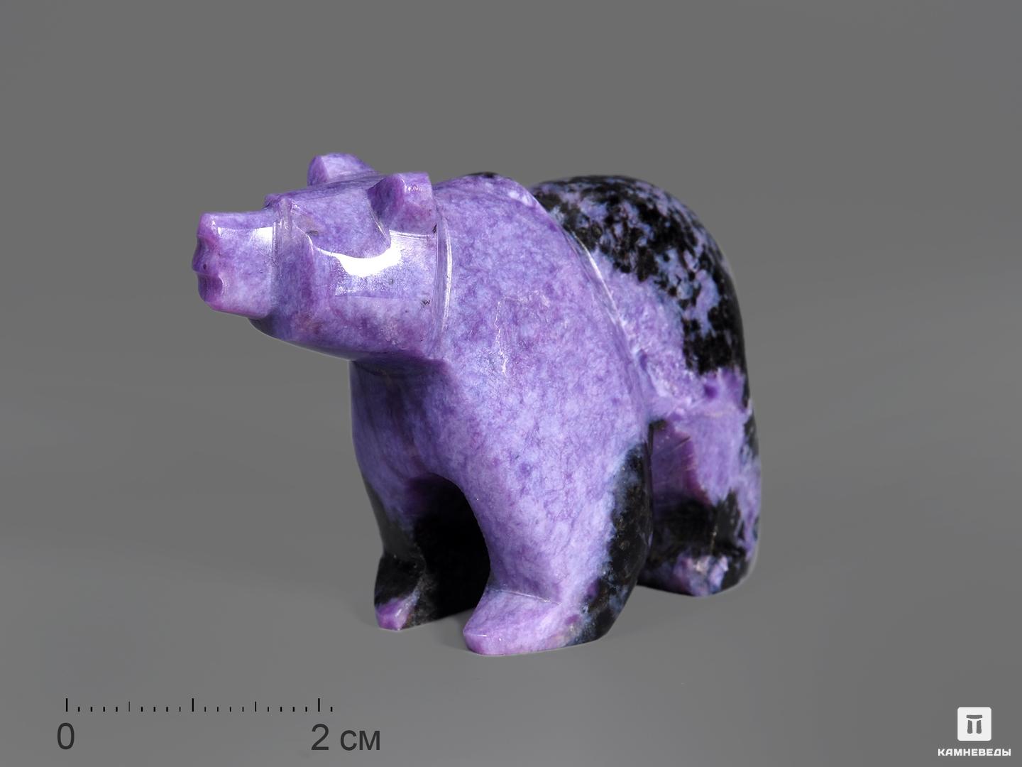 Медведь из чароита, 5,7х3,8х2,3 см, 1490, фото 1