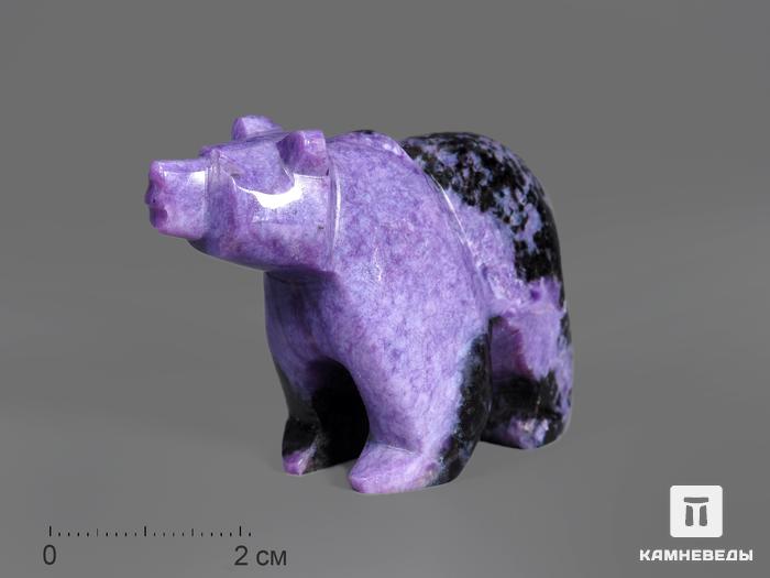 Медведь из чароита, 5,7х3,8х2,3 см, 1490, фото 1