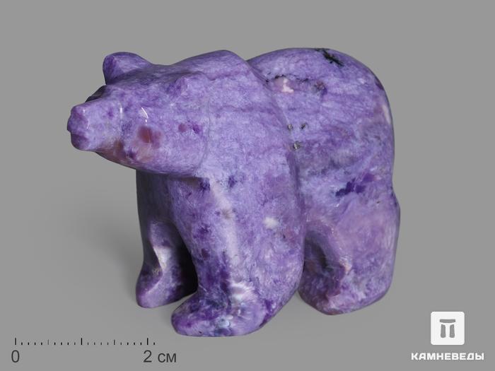 Медведь из чароита, 6,7х4,5х3,2 см, 14163, фото 1