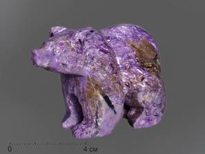Медведь из чароита, 6,3х4,4х3 см