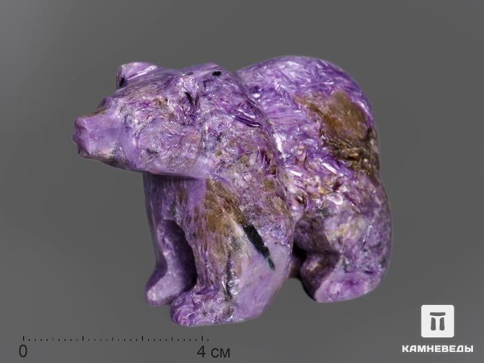Медведь из чароита, 6,3х4,4х3 см, 1485, фото 1