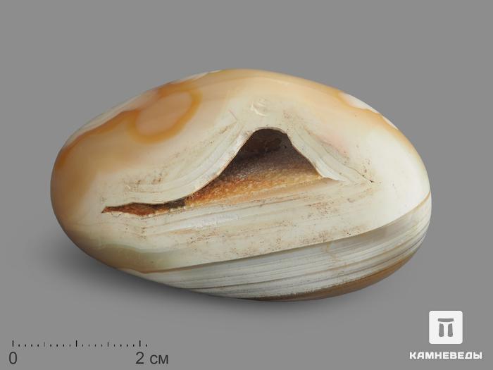 Халцедон «змеиная кожа», полированная галька 5-7 см (100-120 г), 6560, фото 1