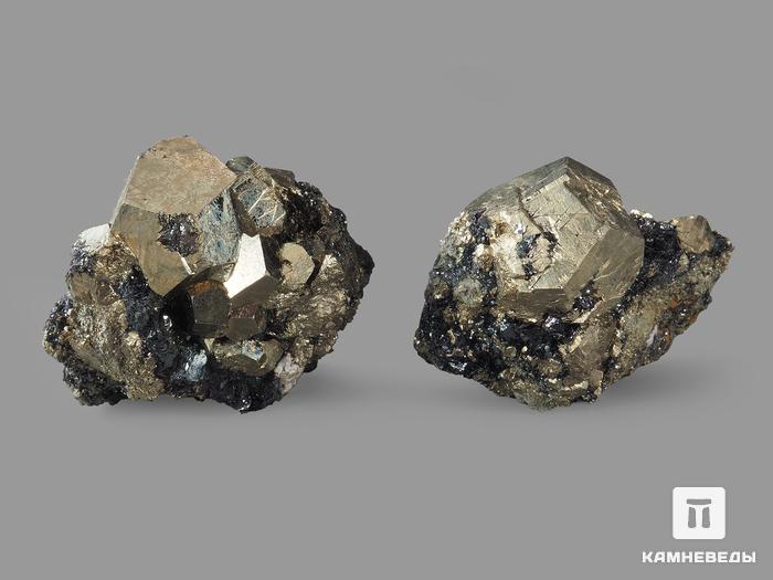 Пирит с гематитом, сросток кристаллов 4,5-5 см, 14302, фото 2
