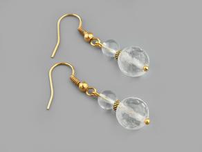 Серьги из горного хрусталя (кварца), огранка
