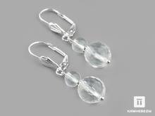 Серьги из горного хрусталя (кварца), огранка