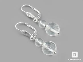 Серьги из горного хрусталя (кварца), огранка