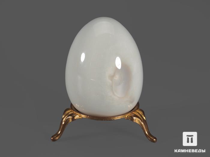 Яйцо из кахолонга (белого опала), 6,1х4,6 см, 14495, фото 2