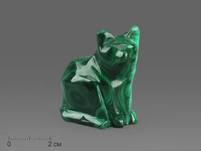 Кошка из малахита, 5,3х4,4х2,7 см