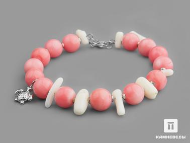 Кораллы. Браслет из белого и розового коралла