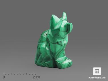 Малахит. Кошка из малахита, 3,3х2,3х1,4 см