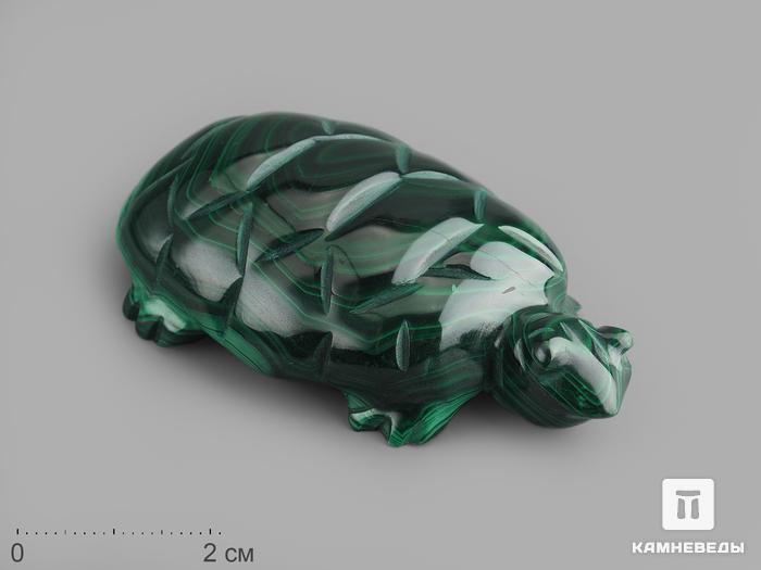 Черепаха из малахита, 6,8х3,7х1,8 см, 639, фото 1