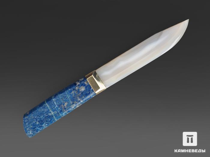 Сувенирный нож из серого агата и лазурита, 25,5х5,6х4,9 см, 15258, фото 2