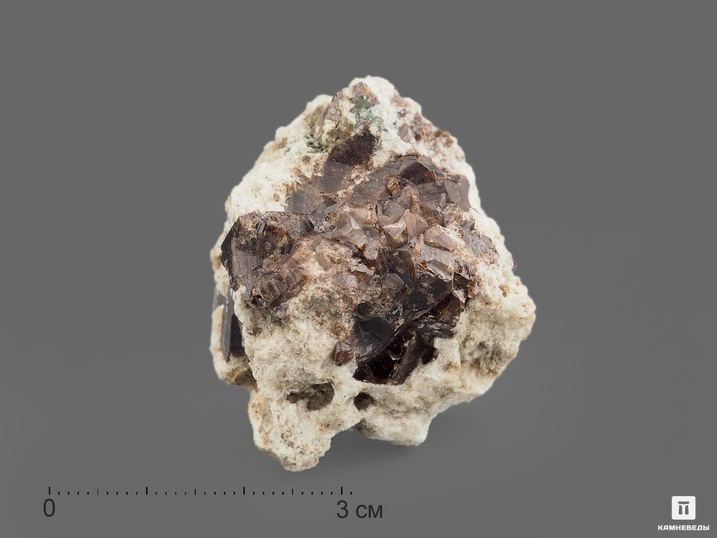 Циркон, кристаллы в породе 3,5-4,5 см кальцит кристаллы на породе 8х4х3 см