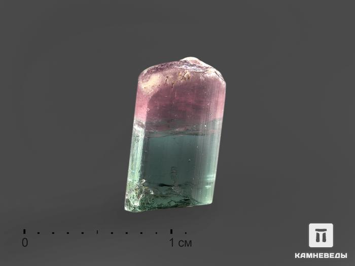 Турмалин полихромный, кристалл 1х0,6х0,4 см, 15075, фото 1