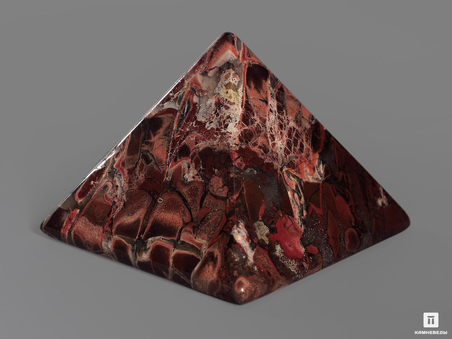 Пирамида из красной яшмы, 5х5х3,2 см пирамида из розового кварца 5х5х3 4 см