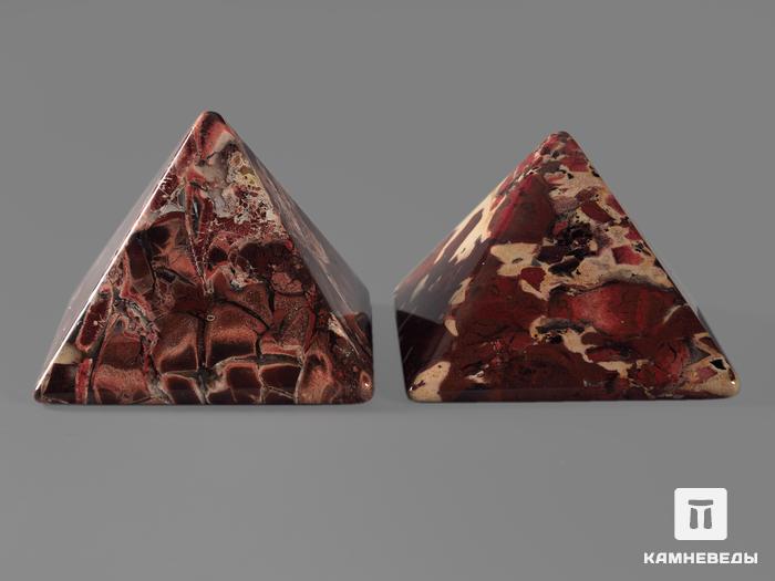 Пирамида из красной яшмы, 5х5х3,2 см, 20-31, фото 2