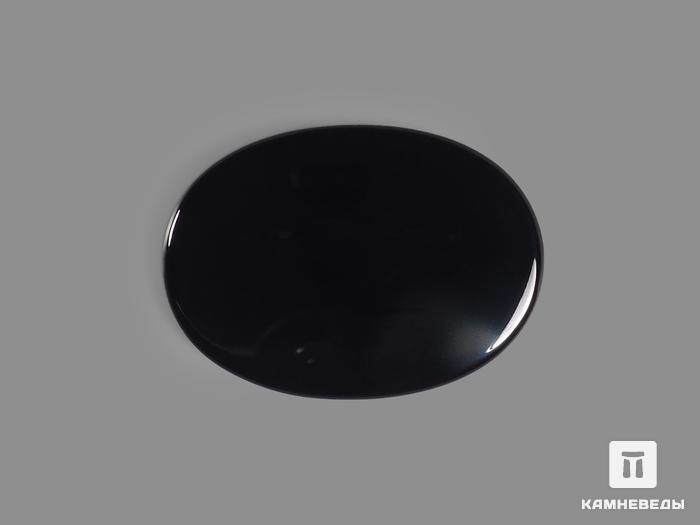 Агат чёрный (чёрный оникс), кабошон 25х18 мм, 10704, фото 2