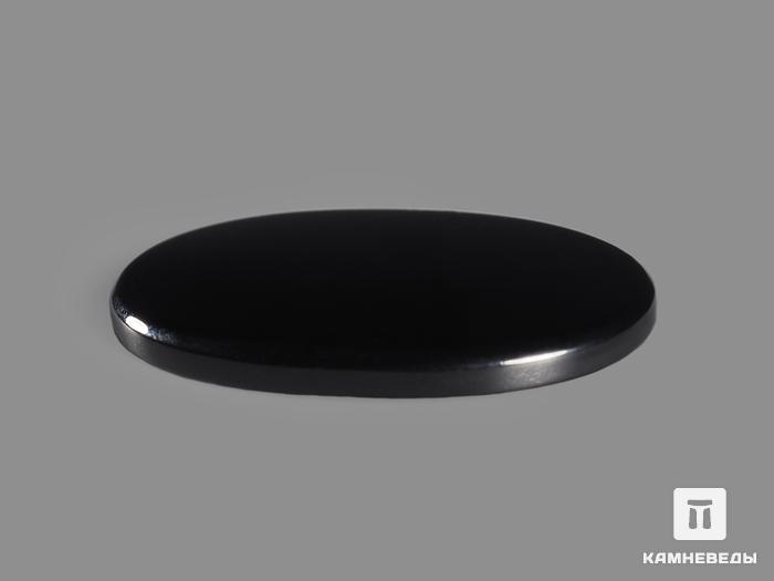 Агат чёрный (чёрный оникс), кабошон 25х18 мм, 10704, фото 3