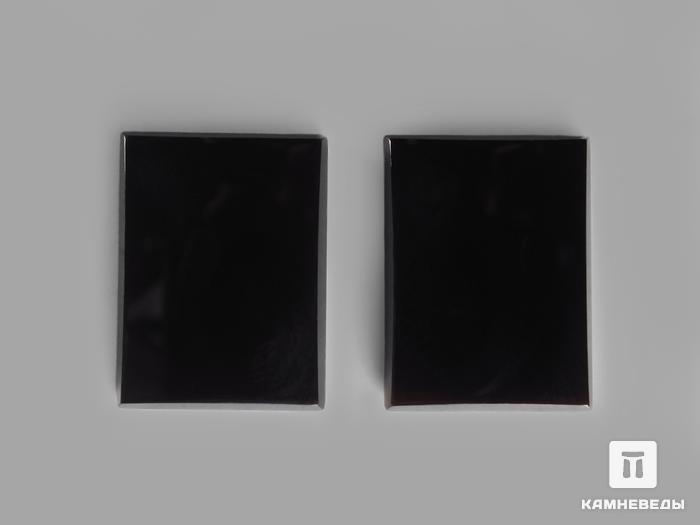 Агат чёрный (чёрный оникс), кабошон 16х12 мм, 12287, фото 1