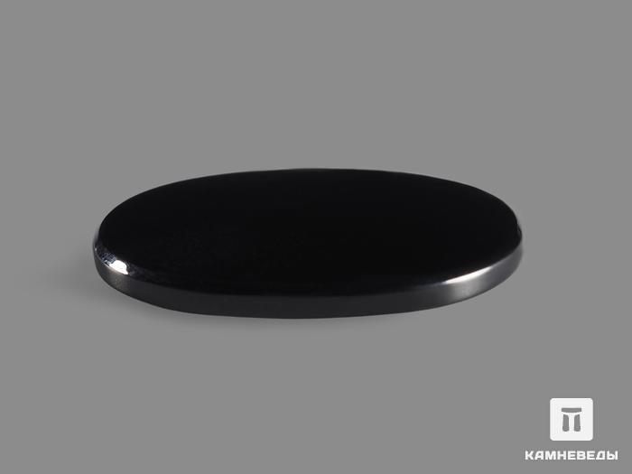 Агат чёрный (чёрный оникс), кабошон 25х18 мм, 12291, фото 2