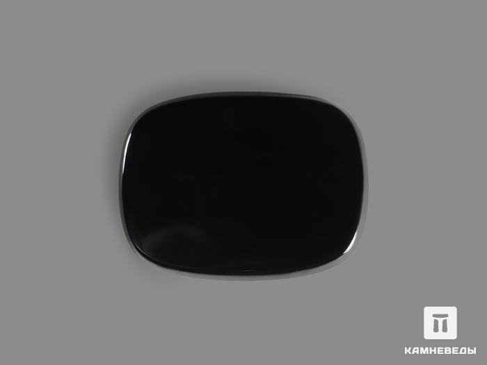 Агат чёрный (чёрный оникс), кабошон 20х15 мм, 12288, фото 1