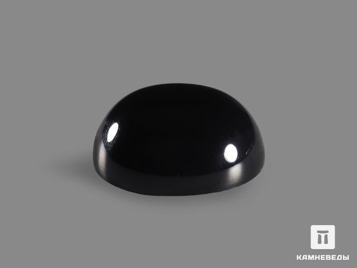 Агат чёрный (чёрный оникс), кабошон 16х14 мм, 12286, фото 2