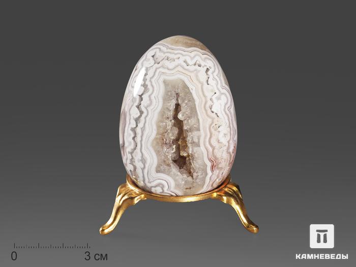 Яйцо из мексиканского (кружевного) агата, 6,4х4,6 см, 5923, фото 1