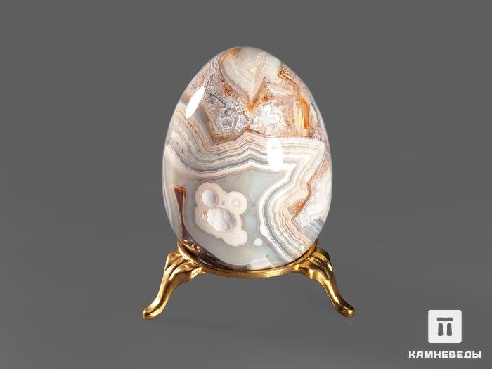 Яйцо из мексиканского (кружевного) агата, 6,7х4,9 см, 5924, фото 3