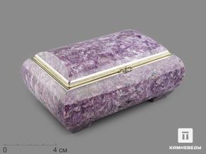 Чароит. Шкатулка из чароита, 12,5х8,6х5,5 см