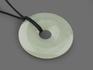 Кулон диск из белого нефрита, 4,5х0,6 см, 15694, фото 1
