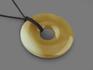 Кулон диск из медового нефрита, 4,4х0,6 см, 15693, фото 1