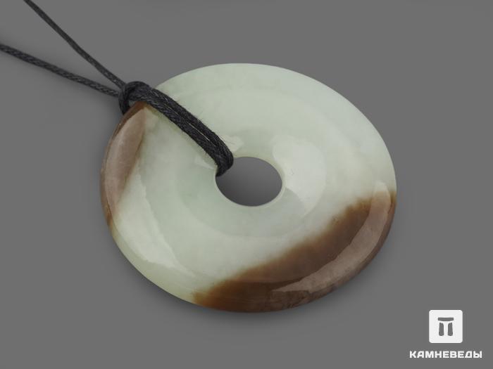 Кулон диск из светлого нефрита, 4,3х0,6 см, 40-114/1, фото 1