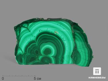 Малахит. Малахит, полированный срез 12,3х7,2х0,8 см