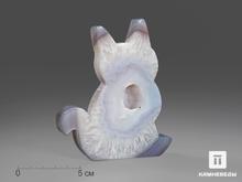 Кошка из агата с жеодой, 11,5х9,8х1,8 см