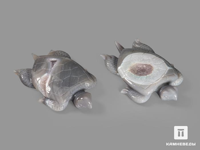 Черепаха из агата с жеодой, 13х8х2 см, 16103, фото 2