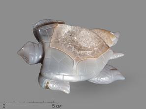 Черепаха из агата с жеодой, 12х8,5х2,3 см