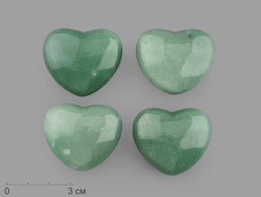 Сердце из зелёного авантюрина, 4х3,5х2 см