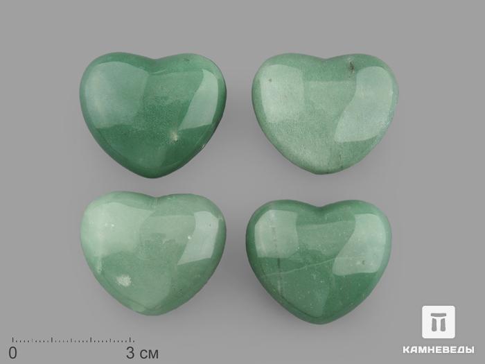 Сердце из зелёного авантюрина, 4х3,5х2 см, 16346, фото 1