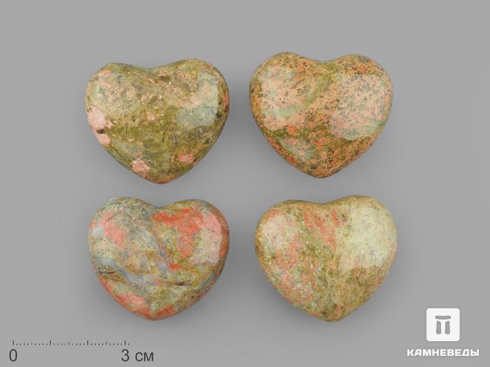 Сердце из унакита, 4х3,5х2 см, 16348, фото 1