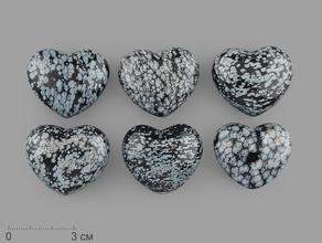 Сердце из снежного обсидиана, 4х3,5х2 см