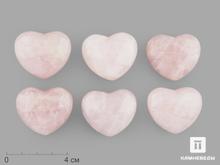 Сердце из розового кварца, 4х3,5х2 см