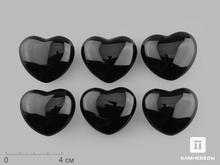 Сердце из чёрного агата (чёрного оникса), 4х3,5х2 см