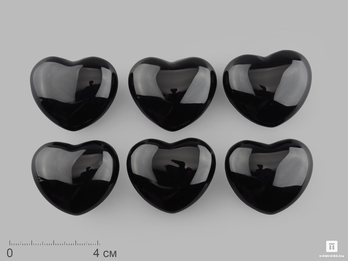 Сердце из чёрного агата (чёрного оникса), 4х3,5х2 см сердце из сердоликового агата 5 5 5 см