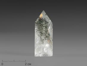 Горный хрусталь (кварц) с хлоритом в форме кристалла 3-4 см