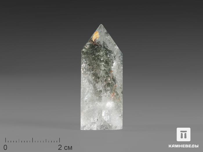 Горный хрусталь (кварц) с хлоритом в форме кристалла 3-4 см, 16726, фото 1