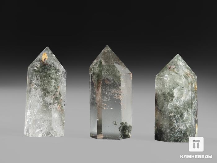 Горный хрусталь (кварц) с хлоритом в форме кристалла 3-4 см, 16726, фото 2